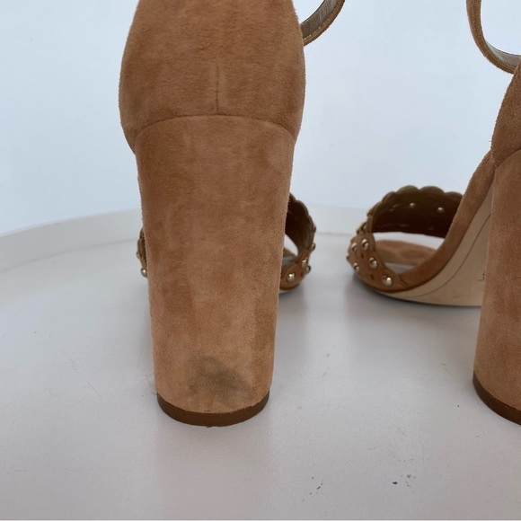 SAM EDELMAN Yaria Suede studded block heel open toe Sandals Womens size 6.5 - Picture 6 of 16